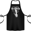Eating Animals Is Crazy Vegetarian Vegan Cotton Apron 100% Organic Black