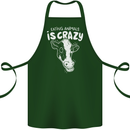 Eating Animals Is Crazy Vegetarian Vegan Cotton Apron 100% Organic Forest Green