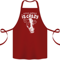 Eating Animals Is Crazy Vegetarian Vegan Cotton Apron 100% Organic Maroon