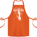 Eating Animals Is Crazy Vegetarian Vegan Cotton Apron 100% Organic Orange