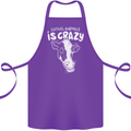 Eating Animals Is Crazy Vegetarian Vegan Cotton Apron 100% Organic Purple