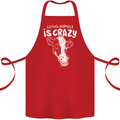 Eating Animals Is Crazy Vegetarian Vegan Cotton Apron 100% Organic Red