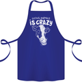Eating Animals Is Crazy Vegetarian Vegan Cotton Apron 100% Organic Royal Blue