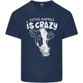 Eating Animals Is Crazy Vegetarian Vegan Kids T-Shirt Childrens Navy Blue
