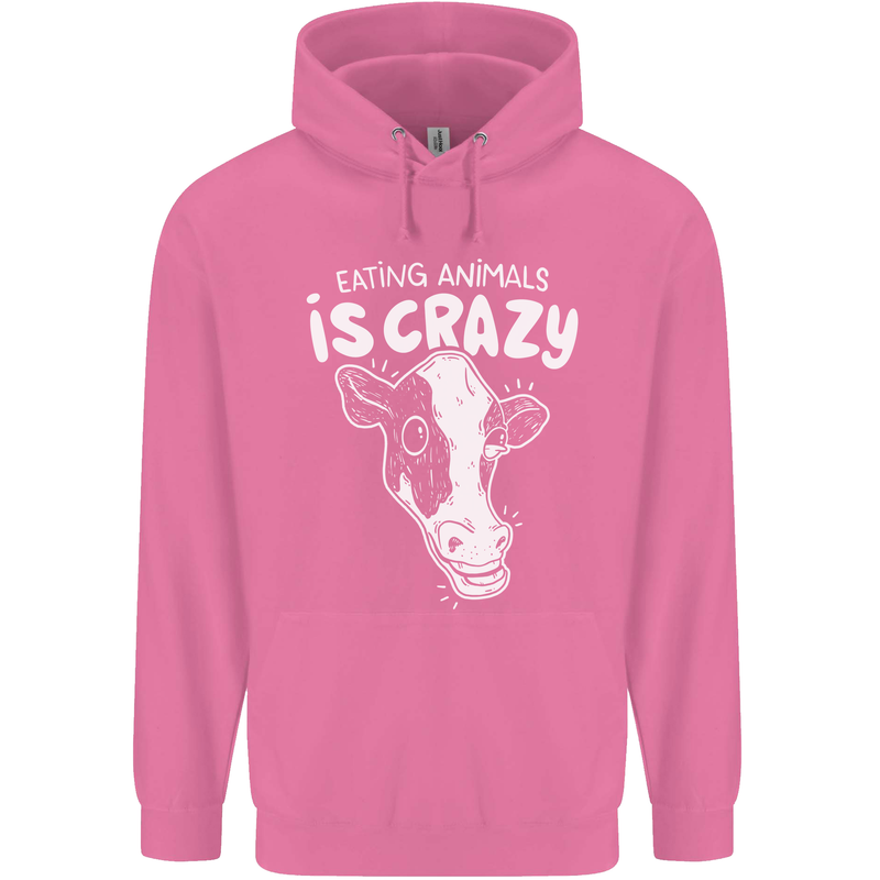 Eating Animals Is Crazy Vegetarian Vegan Mens 80% Cotton Hoodie Azelea