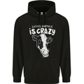 Eating Animals Is Crazy Vegetarian Vegan Mens 80% Cotton Hoodie Black