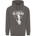 Eating Animals Is Crazy Vegetarian Vegan Mens 80% Cotton Hoodie Charcoal