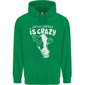 Eating Animals Is Crazy Vegetarian Vegan Mens 80% Cotton Hoodie Irish Green