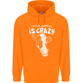 Eating Animals Is Crazy Vegetarian Vegan Mens 80% Cotton Hoodie Orange