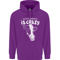 Eating Animals Is Crazy Vegetarian Vegan Mens 80% Cotton Hoodie Purple
