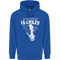 Eating Animals Is Crazy Vegetarian Vegan Mens 80% Cotton Hoodie Royal Blue