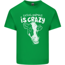 Eating Animals Is Crazy Vegetarian Vegan Mens Cotton T-Shirt Tee Top Irish Green