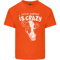 Eating Animals Is Crazy Vegetarian Vegan Mens Cotton T-Shirt Tee Top Orange