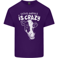 Eating Animals Is Crazy Vegetarian Vegan Mens Cotton T-Shirt Tee Top Purple