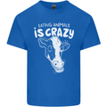 Eating Animals Is Crazy Vegetarian Vegan Mens Cotton T-Shirt Tee Top Royal Blue