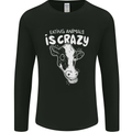 Eating Animals Is Crazy Vegetarian Vegan Mens Long Sleeve T-Shirt Black