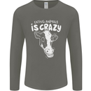 Eating Animals Is Crazy Vegetarian Vegan Mens Long Sleeve T-Shirt Charcoal