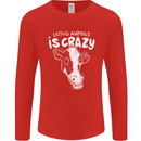 Eating Animals Is Crazy Vegetarian Vegan Mens Long Sleeve T-Shirt Red