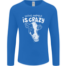 Eating Animals Is Crazy Vegetarian Vegan Mens Long Sleeve T-Shirt Royal Blue