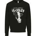 Eating Animals Is Crazy Vegetarian Vegan Mens Sweatshirt Jumper Black