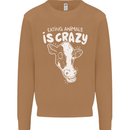 Eating Animals Is Crazy Vegetarian Vegan Mens Sweatshirt Jumper Caramel Latte