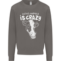 Eating Animals Is Crazy Vegetarian Vegan Mens Sweatshirt Jumper Charcoal
