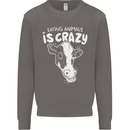 Eating Animals Is Crazy Vegetarian Vegan Mens Sweatshirt Jumper Charcoal