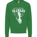 Eating Animals Is Crazy Vegetarian Vegan Mens Sweatshirt Jumper Irish Green