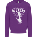 Eating Animals Is Crazy Vegetarian Vegan Mens Sweatshirt Jumper Purple