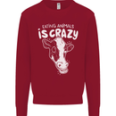 Eating Animals Is Crazy Vegetarian Vegan Mens Sweatshirt Jumper Red