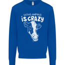 Eating Animals Is Crazy Vegetarian Vegan Mens Sweatshirt Jumper Royal Blue