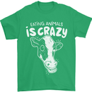 Eating Animals Is Crazy Vegetarian Vegan Mens T-Shirt 100% Cotton Irish Green