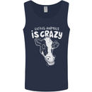 Eating Animals Is Crazy Vegetarian Vegan Mens Vest Tank Top Navy Blue