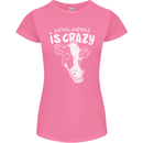 Eating Animals Is Crazy Vegetarian Vegan Womens Petite Cut T-Shirt Azalea
