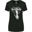 Eating Animals Is Crazy Vegetarian Vegan Womens Wider Cut T-Shirt Black