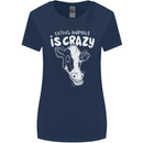 Eating Animals Is Crazy Vegetarian Vegan Womens Wider Cut T-Shirt Navy Blue