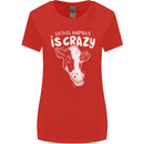 Eating Animals Is Crazy Vegetarian Vegan Womens Wider Cut T-Shirt Red