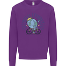 Ecological Environment Climate Change Cycling Kids Sweatshirt Jumper Purple