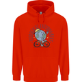 Ecological Environment Climate Change Cycling Mens 80% Cotton Hoodie Bright Red