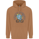 Ecological Environment Climate Change Cycling Mens 80% Cotton Hoodie Caramel Latte