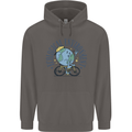 Ecological Environment Climate Change Cycling Mens 80% Cotton Hoodie Charcoal