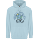 Ecological Environment Climate Change Cycling Mens 80% Cotton Hoodie Light Blue