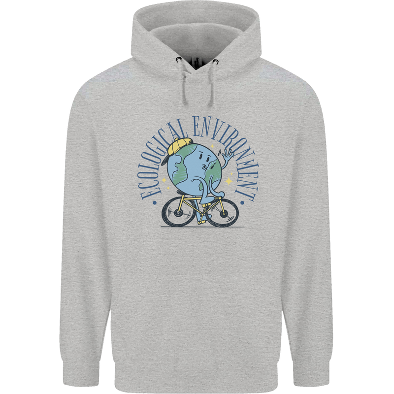 Ecological Environment Climate Change Cycling Mens 80% Cotton Hoodie Sports Grey