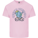 Ecological Environment Climate Change Cycling Mens Cotton T-Shirt Tee Top Light Pink