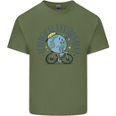 Ecological Environment Climate Change Cycling Mens Cotton T-Shirt Tee Top Military Green