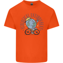 Ecological Environment Climate Change Cycling Mens Cotton T-Shirt Tee Top Orange