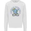 Ecological Environment Climate Change Cycling Mens Sweatshirt Jumper White