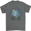 Ecological Environment Climate Change Cycling Mens T-Shirt 100% Cotton Charcoal