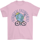 Ecological Environment Climate Change Cycling Mens T-Shirt 100% Cotton Light Pink