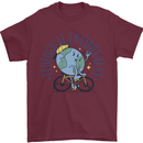 Ecological Environment Climate Change Cycling Mens T-Shirt 100% Cotton Maroon